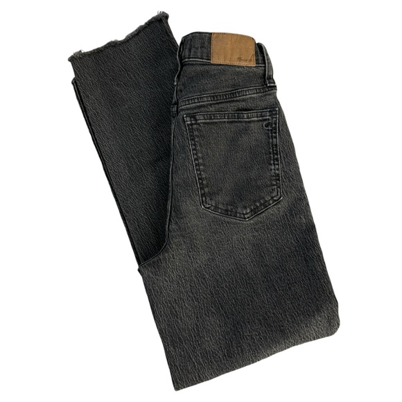 Madewell Perfect Vintage Straight Jeans Womens 25 High Rise Raw Hem Lunar Wash - Picture 1 of 13